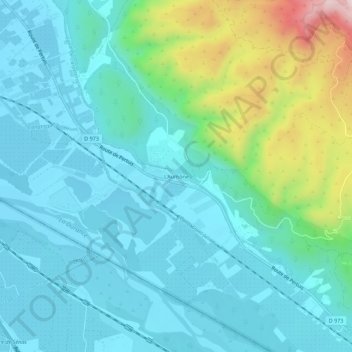 Mapa topográfico L'Aumône, altitude, relevo