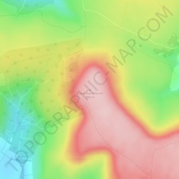 Mapa topográfico Black Hambleton, altitude, relevo