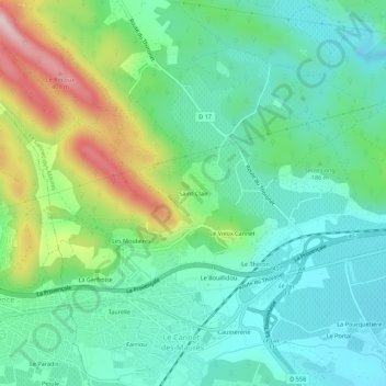 Mapa topográfico Saint-Clair, altitude, relevo