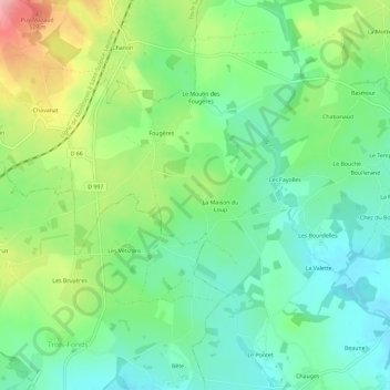 Mapa topográfico La Besse, altitude, relevo