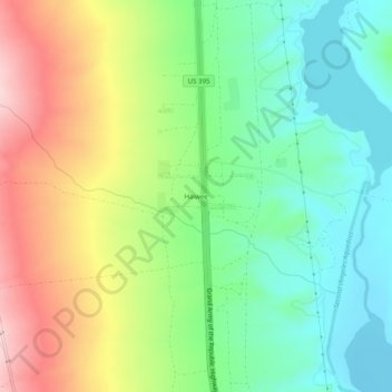 Mapa topográfico Haiwee, altitude, relevo