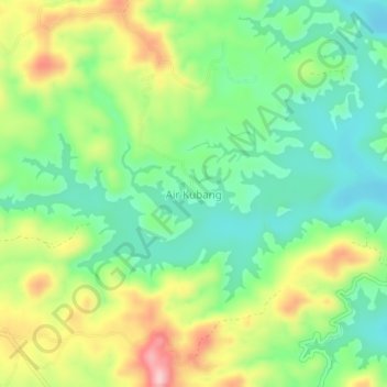 Mapa topográfico Air Kubang, altitude, relevo
