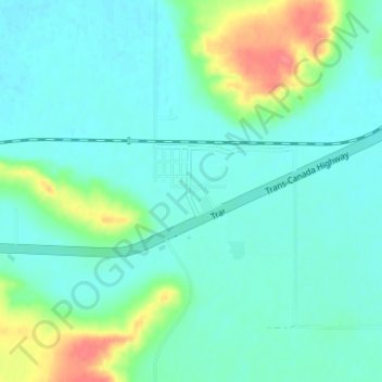 Mapa topográfico Walsh, altitude, relevo