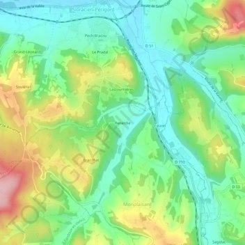 Mapa topográfico Renardie, altitude, relevo