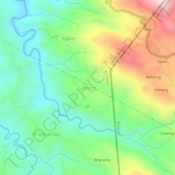 Mapa topográfico Libtong, altitude, relevo