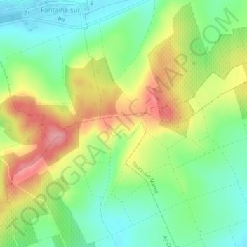 Mapa topográfico Les Coulomiers, altitude, relevo