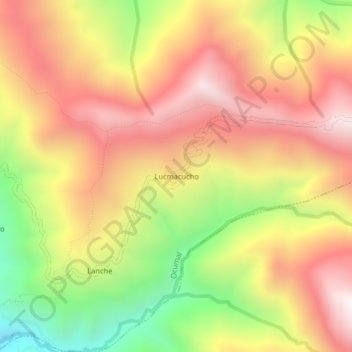 Mapa topográfico Lucmacucho, altitude, relevo