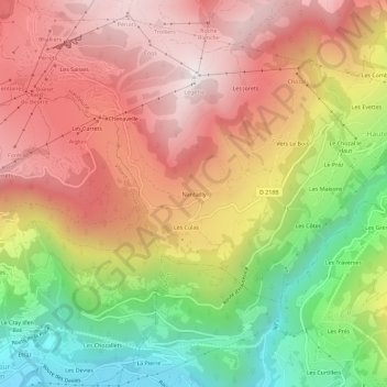 Mapa topográfico Nantailly, altitude, relevo