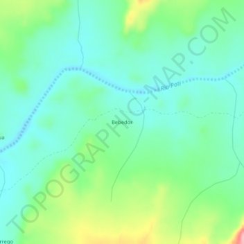 Mapa topográfico Bebedor, altitude, relevo