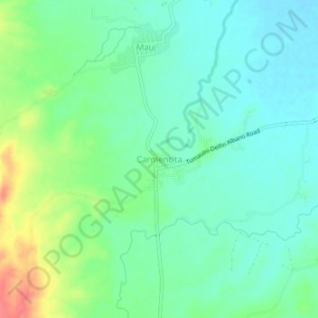 Mapa topográfico Carmencita, altitude, relevo
