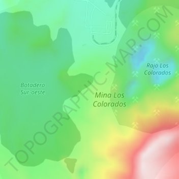 Mapa topográfico Punta de Rieles, altitude, relevo