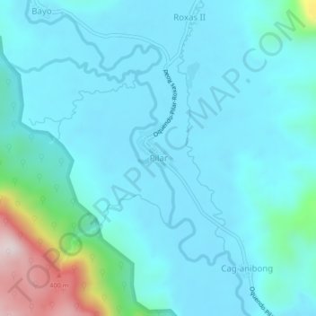 Mapa topográfico Pilar, altitude, relevo