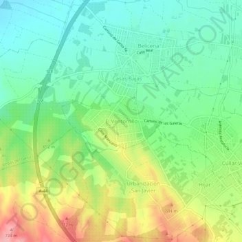 Mapa topográfico El Ventorrillo, altitude, relevo