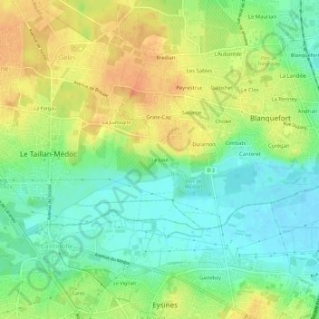 Mapa topográfico Le Lout, altitude, relevo