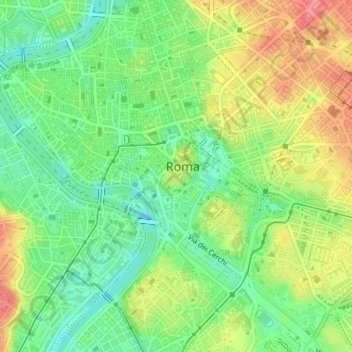 Mapa topográfico Capitolijn, altitude, relevo