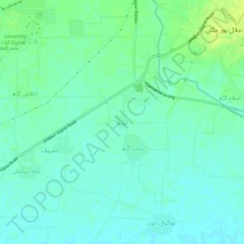 Mapa topográfico Kheewa, altitude, relevo