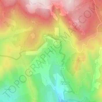 Mapa topográfico Finiels, altitude, relevo