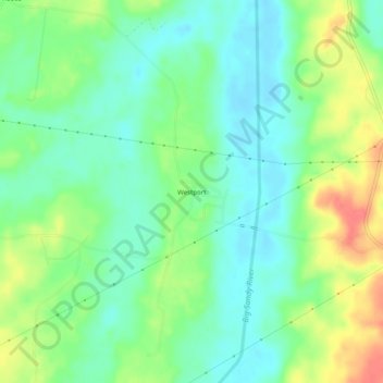 Mapa topográfico Westport, altitude, relevo