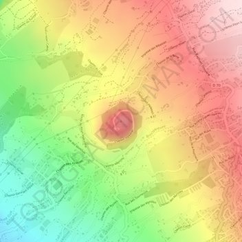 Mapa topográfico Piton Hyacinthe, altitude, relevo