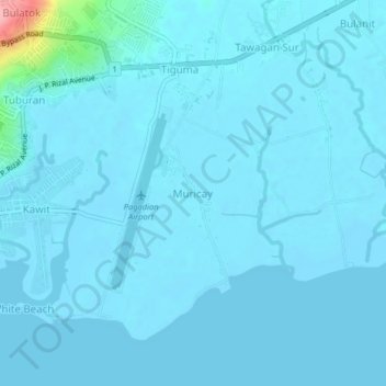 Mapa topográfico Muricay, altitude, relevo