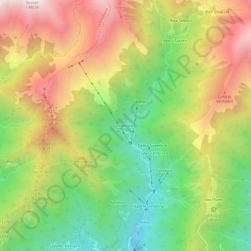 Mapa topográfico Montata, altitude, relevo