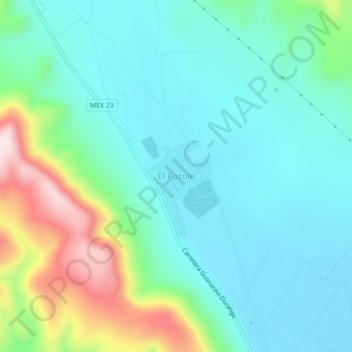 Mapa topográfico El Pozole, altitude, relevo