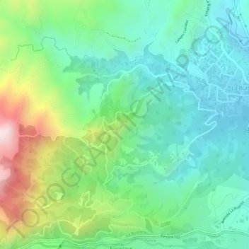Mapa topográfico El Mirador, altitude, relevo