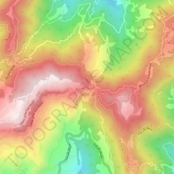 Mapa topográfico Jhika Gali, altitude, relevo