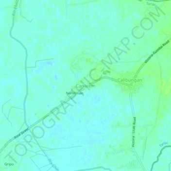 Mapa topográfico Canarem, altitude, relevo