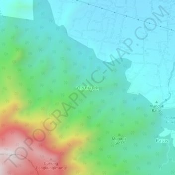 Mapa topográfico Gerokgak, altitude, relevo