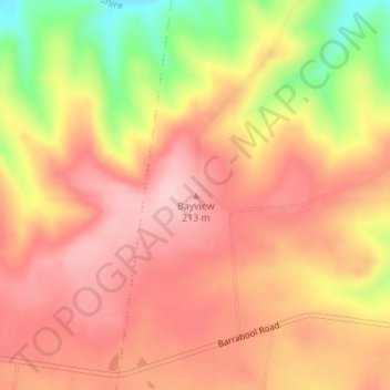 Mapa topográfico Bayview, altitude, relevo