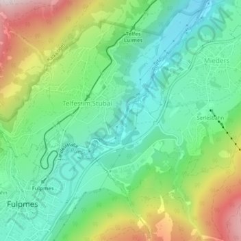 Mapa topográfico Kirchbrücke, altitude, relevo