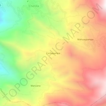 Mapa topográfico Cochapampa, altitude, relevo