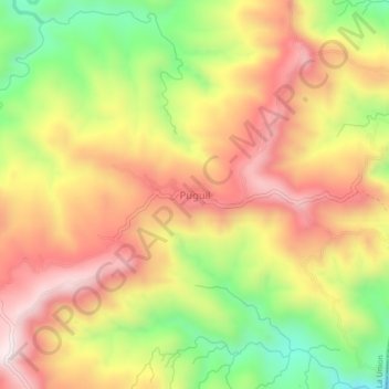 Mapa topográfico Puguil, altitude, relevo