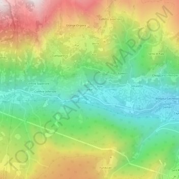 Mapa topográfico Villar, altitude, relevo