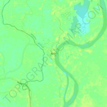 Mapa topográfico Achí, altitude, relevo