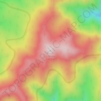 Mapa topográfico Mount Pinnibar, altitude, relevo