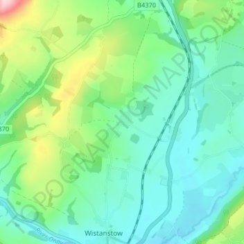 Mapa topográfico Bushmoor, altitude, relevo