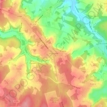 Mapa topográfico Le Boisseau, altitude, relevo
