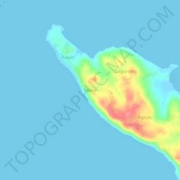 Mapa topográfico Visita, altitude, relevo