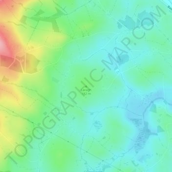 Mapa topográfico Laragh, altitude, relevo