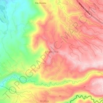 Mapa topográfico Altagracia, altitude, relevo