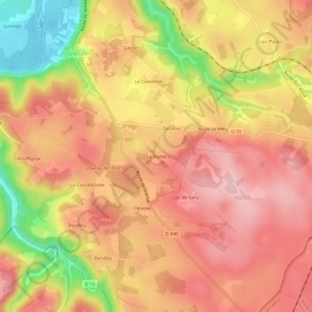 Mapa topográfico La Blatte, altitude, relevo