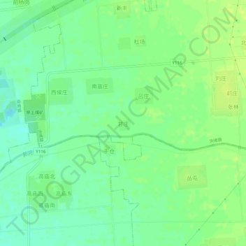 Mapa topográfico 甘庄, altitude, relevo