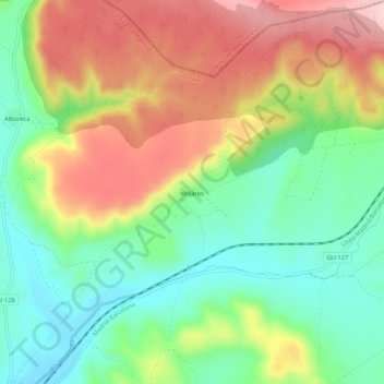 Mapa topográfico Mojares, altitude, relevo