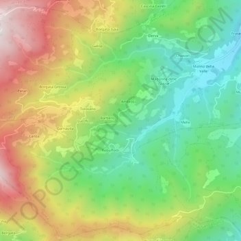 Mapa topográfico Magno, altitude, relevo