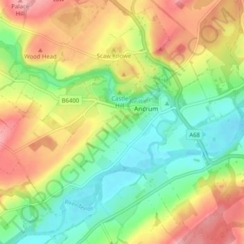 Mapa topográfico Furlongs, altitude, relevo