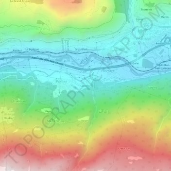 Mapa topográfico Lassolaz, altitude, relevo