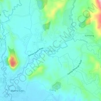 Mapa topográfico Abuyod, altitude, relevo