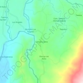 Mapa topográfico Ciudad de Loja, altitude, relevo